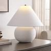 Hudson and Canal 18" Tall Textured Ceramic Jug Base Lamp: Stamped Design, Polyester Cone Shade - 3 of 4