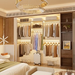 Besiost 95" Closet Organizer with 5 Hanging Rods, Wall Mounted Clothes Hanging Rack for Organization - 1 of 4