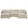 TiramisuBest Free Combination Comfy Upholstery Modular Oversized L Shaped Sectional Sofa With Reversible Ottoman, Beige Chenille - 3 of 4
