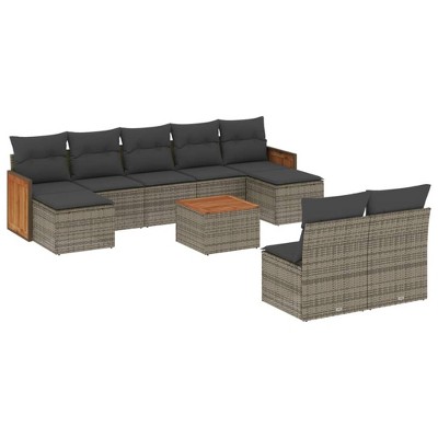 vidaXL Garden Sofa Set Grey