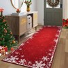 Washable Christmas Living Room Rugs, Home Decorative Snowflake Print Bedroom Rugs, Soft Non Slip Xmas Carpet for Kids Room - 3 of 4