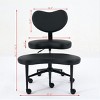 INFURNIC Task and Office Chairs Adjustable Meditation Chair with Swivel Footstool and Lumbar Support for Home Office, Black, 36.2"*27.9"*41.3" - 4 of 4