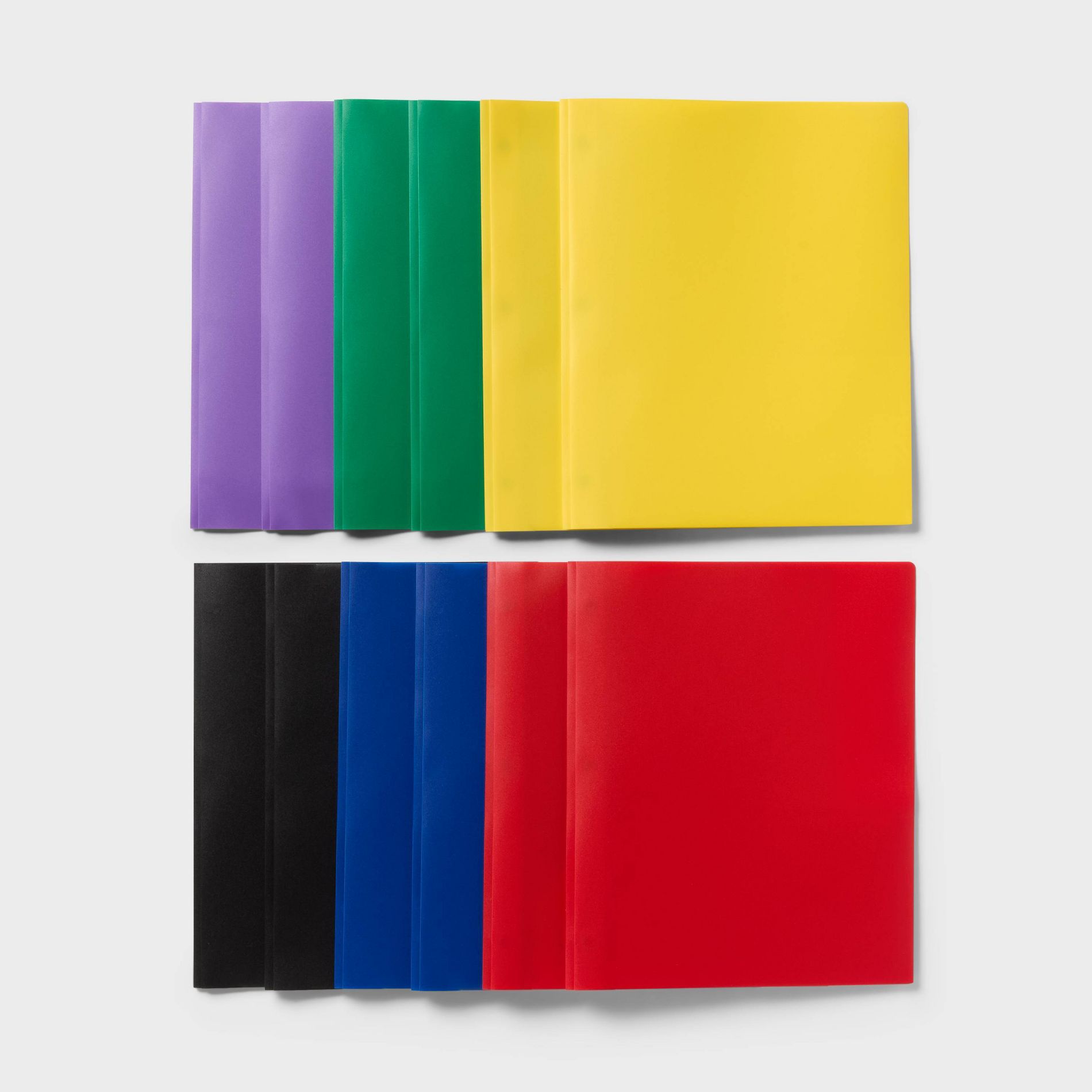 12pk Plastic Filing Portfolio with Prongs Multicolored - up&up™: Resume Holder, Internal Pockets, 50 Sheet Capacity