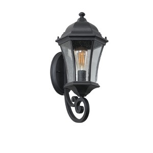 Gulches Outdoor Wall Lights - Vintage Black Metal Lantern Sconce for Porch and Garden, 2-Pack - 1 of 4