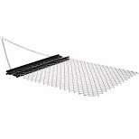 Yard Tuff 5 x 4 Foot Towable Steel Durable Rust Resistant Chain Rake Field Leveling ATV Drag Harrow with Galvanized Mesh Lining and Front Weight Tray