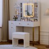 COZONY Vanity Desk with LED Lighted Mirror & Power Outlet, Makeup Dressing Table with 3 Color Adjustable Lights for Bedroom, Small Space - 4 of 4