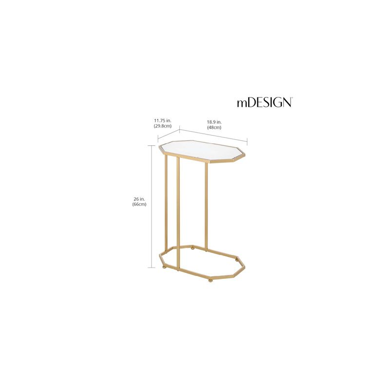 mDesign Marble Accent Side/End Table Desk and Tray Furniture Unit, 3 of 6