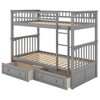 NicBex Twin Size Bunk Bed Convertible Design Bed Frame with 2 Drawers, Guardrails and Ladder, No Spring Box Required - 3 of 4