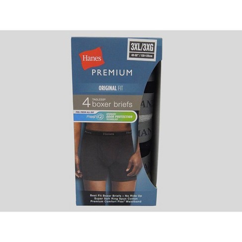 Hanes Premium Men's Big & Tall Boxer Briefs 4pk - Black 4XL