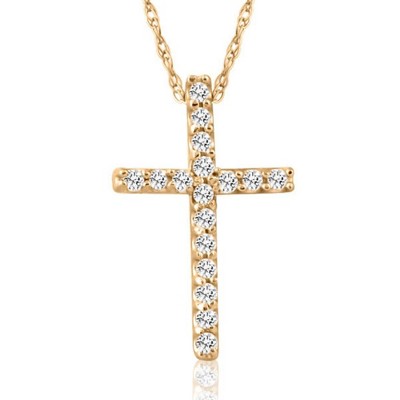 Pompeii3 1/10ct Diamond Cross Pendant 10k Yellow Gold : Target