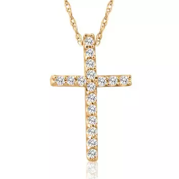 Pompeii3 14k White Gold 1/2ct Genuine Diamond Cross Pendant : Target