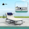 Folding Chaise Lounge Pool Chair with 4-level Reclining Back, Cushion, Side Pocket, Headrest - 3 of 4
