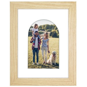 Americanflat 6" x 8" Picture Frame with Mat - Arch, Oval & Wavy Designs - Stylish Decor for Living Rooms, Dorms, Offices & More - 1 of 4
