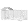 vidaXL Outdoor Dog Kennel Silver Galvanized Steel and Polyethylene - 3 of 4