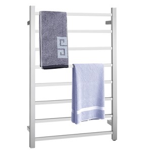 Tangkula Electric Heated Towel Warmer Rack Wall Mounted Drying Rack w/8 Square Bars - 1 of 4