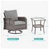 Sonkuki Patio Bistro Sets, 3- Piece Outdoor Swivel Rocking Chairs Set of 2 with Rattan Side Table for Patio Porch Pool - 3 of 4