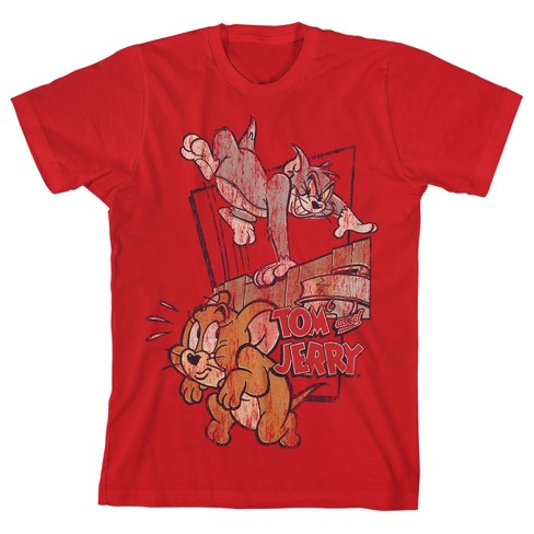 Tom and Jerry Classic Characters Youth Red Graphic Tee - image 1 of 2