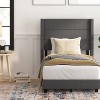 Taylor & Logan Twin 47" High Hilton Platform Bed Charcoal: Upholstered Headboard, No Box Spring Needed - 3 of 4