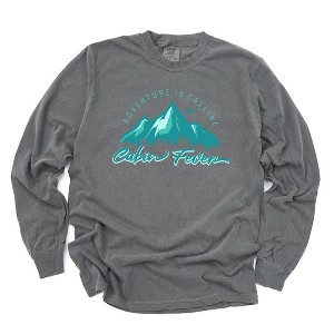 Simply Sage Market Women's Cabin Fever Mountains Long Sleeve Garment Dyed Tee - 1 of 2