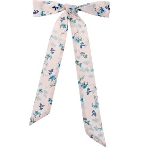 Elerevyo Women's Floral Chiffon Lightweight Skinny Neck Scarf Neckerchief - 1 of 4