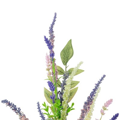 21" Purple and Green Artificial Lavender Floral Bundle