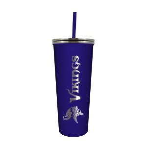 NFL Minnesota Vikings 24oz Skinny Tumbler with Straw - 1 of 4