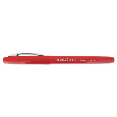 Universal Roller Ball Porous Tip Stick Pen Red Ink Medium Dozen 50503