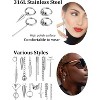 20 Pieces Men Dangle Earrings Stainless Steel Huggie Hinged Hoop for Women - 3 of 4