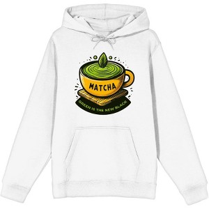 Matcha Teacup Green Is The New Black Adult Long Sleeve Hoodie - 1 of 2