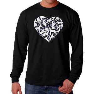 LA Pop Art Dog Heart - Men's Word Art Long Sleeve T-Shirt - 1 of 4