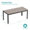 Sonkuki Patio Rectangular Coffee Table, Wood Grain Top Modern Industrial Style w/Metal Frame - 3 of 4