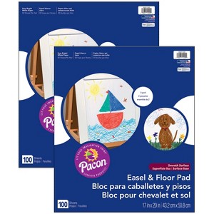 Pacon Easel Pad, 17" x 20", White, 2 Per Pack, 2 Packs - 1 of 3