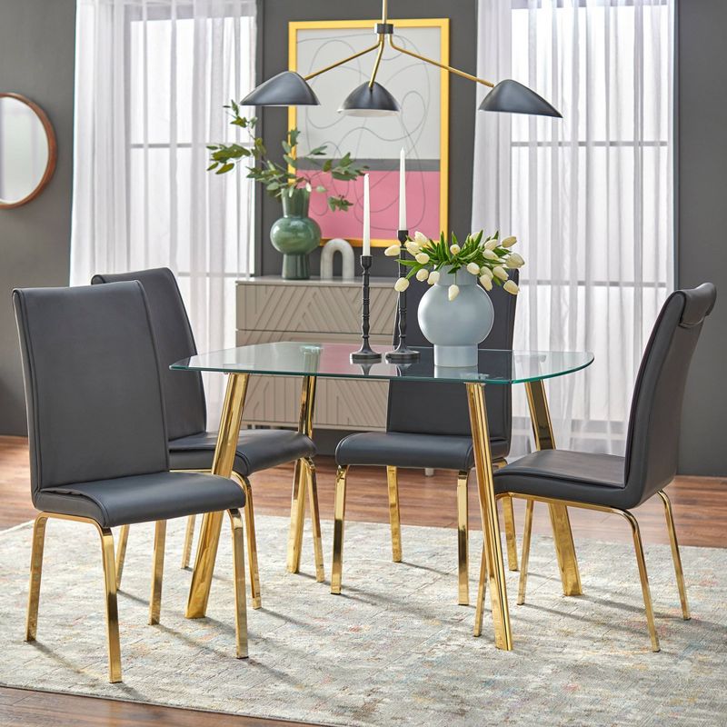 Uptown Dining Table Glass/Gold Metal - Buylateral, 5 of 6