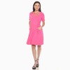 Women's Short Sleeve Criss-Cross Neck A-Line Dress - White Mark - 2 of 4