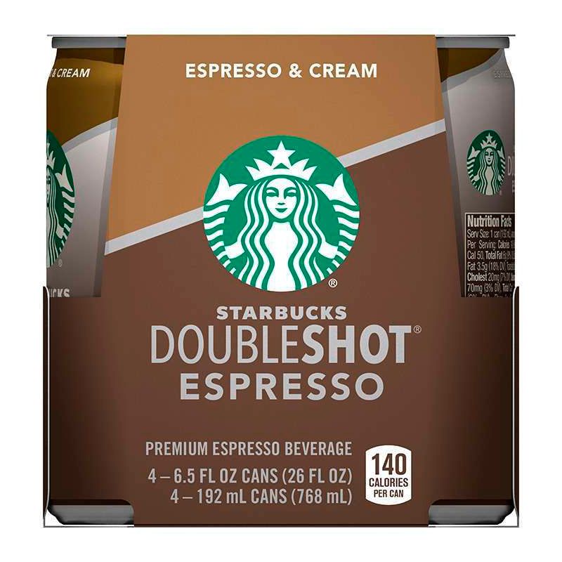 Starbucks Double Shot Espresso And Cream Coffee Drink - 4pk/6.5 fl oz Cans, 1 of 5