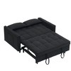 TiramisuBest Modern Velvet 3-in-1 Convertible Loveseat Sofa Bed with Rollaway Bed, Curved Backrest, Two Pillows, and Storage Pockets,Pink - 4 of 4