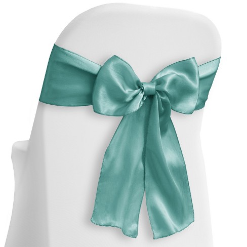 Lann's Linens 10-pack Elegant Satin Chair Cover Sashes For Wedding, Banquet  - Turquoise : Target