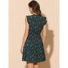 INSPIRE CHIC Women's V-Neck Ruffle Cap Sleeve A-Line Floral Chiffon Dress - 4 of 4