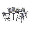 UNISOAR 7PC Outdoor Patio Dining Set with 4 Stationary 2 Swivel Rockers - 3 of 4