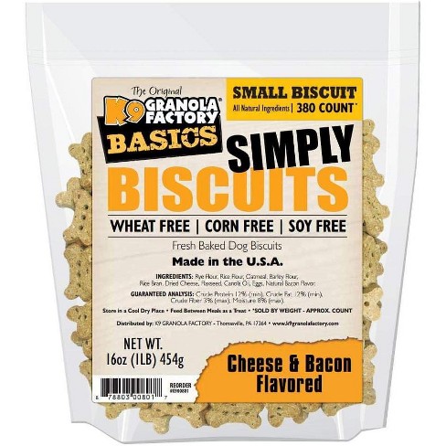 K9 Granola Factory Simply Biscuits with Cheese and Bacon, Small, 16 oz - image 1 of 1