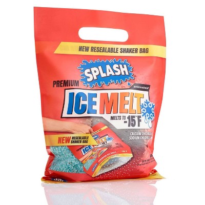 SPLASH 10lbs Premium 15°F Ice Melt Resealable Shaker Bag: Outdoor Use, No Warranty, 160 Net Weight