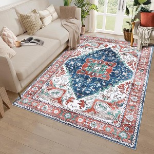 Coucheta Vintage Hamadan Collection Area Rug, 8' x 10', Red & Multi, Oriental Traditional Design, Non-Shedding, Easy Care - 1 of 4
