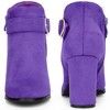 BLISSFUL STEP Buckle Chunky Heels with Side Zip Ankle Boots for Women - 2 of 4