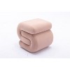 Cesicia S-shape Velvet Fabric Ottoman, Makeup Stool Footstool, 16.93" D × 19.69" W × 16.34" H - 3 of 4