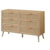 Ridstar 47.2 in. W Natural Double Dresser with 6 Rattan Drawers - 2 of 4