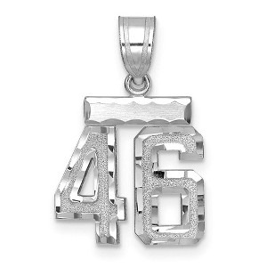 Black Bow Jewelry 14k White Gold, Varsity Collection, Small D/C Pendant, Number 46 - 1 of 3