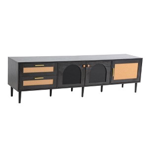 NicBex TV Stands for Living Room,Farmhouse Entertainment Center with Cabinets and Open Shelves,TV Console for Living Room, Bedroom, Home - 1 of 4