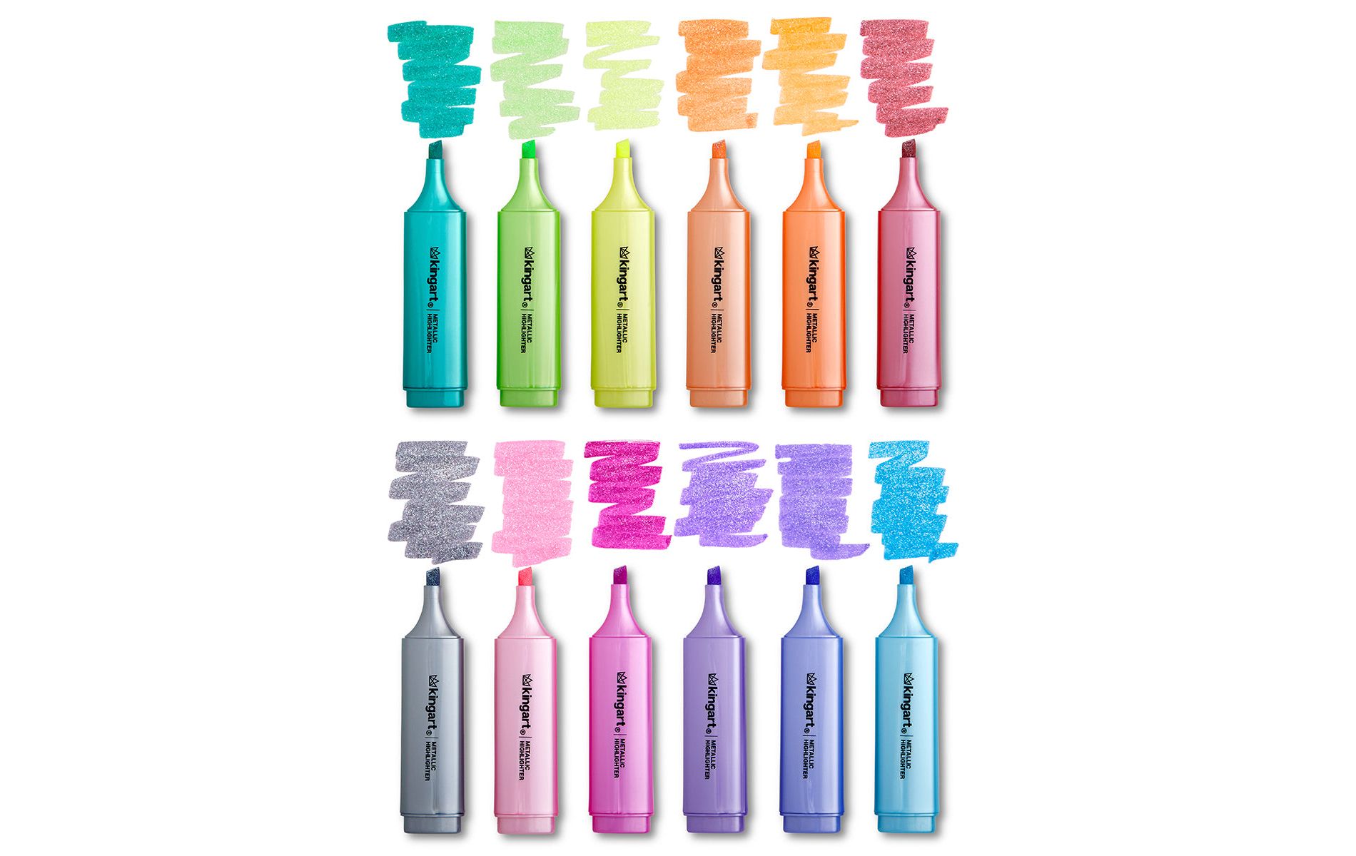 KINGART Highlighters 12 Metallic Colors