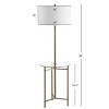 59" Charles Side Table and Floor Lamp (Includes LED Light Bulb) Brass - JONATHAN Y: Modern Design, UL Listed, Linen Shade - image 4 of 4