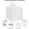 LunaLulinlk 2 Pack Tissue Box Holder, Tissue Box Cover Square, PU Leather Tissues Cube Box Cover, Decorative Woven Facial Tissue Holder White Square - 2 of 4